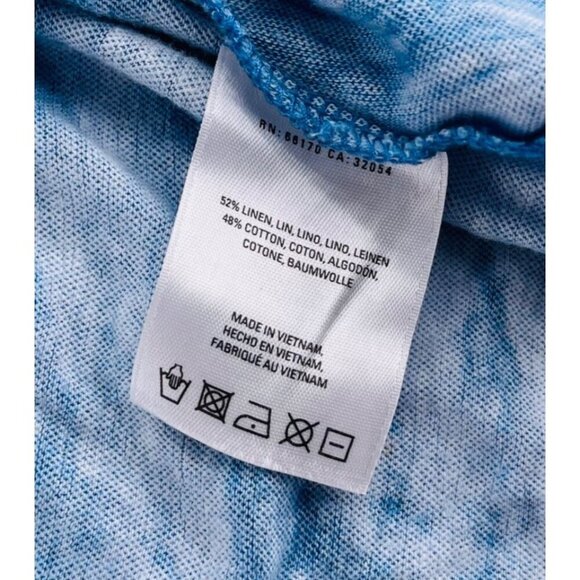 Meadow Rue XS Floral Blue Long Sleeve Asymmetrical Hem Top Womens - Picture 3 of 5